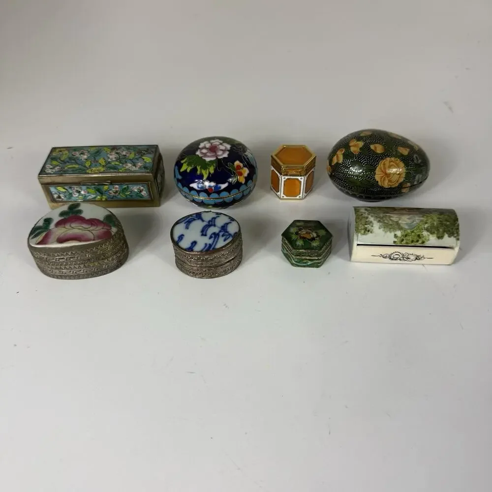 Lot Of 8 Various Trinket Jewelry Boxes - Picture 1 of 7